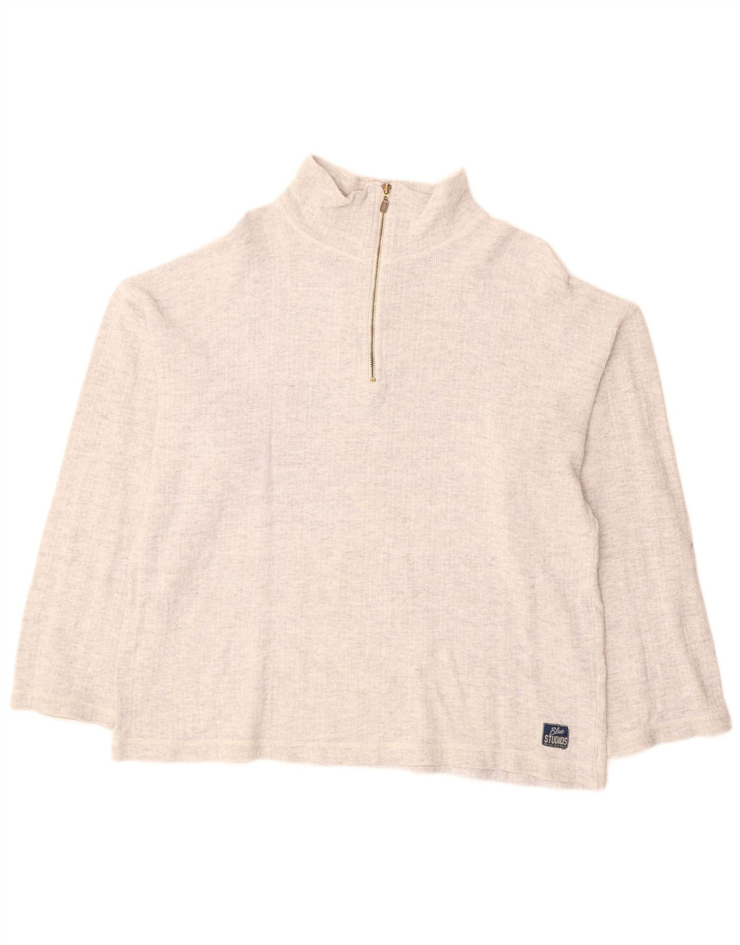 VINTAGE ženski džemper s izrezom i patentnim zatvaračem UK 18 XL sivi