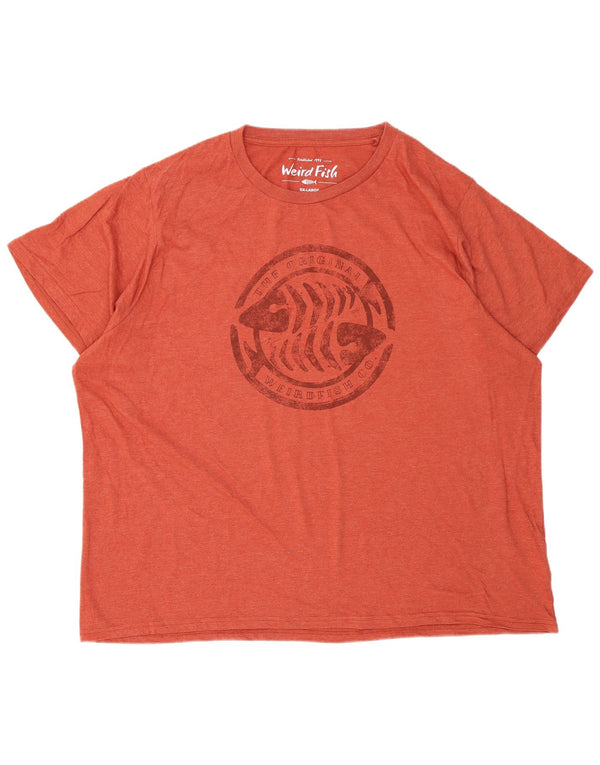 Weird Fish Muška majica kratkih rukava s grafičkim motivima, 5XL, narančasti pamuk
