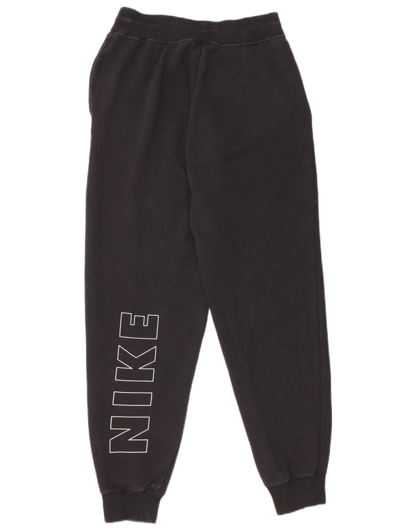 Nike Womens Graphic Tracksuit Trousers Joggers UK 10 Small Black Cotton