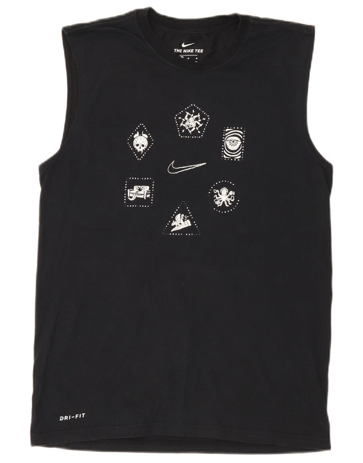 Nike Dri Fit grafički gornji dio srednje crne boje