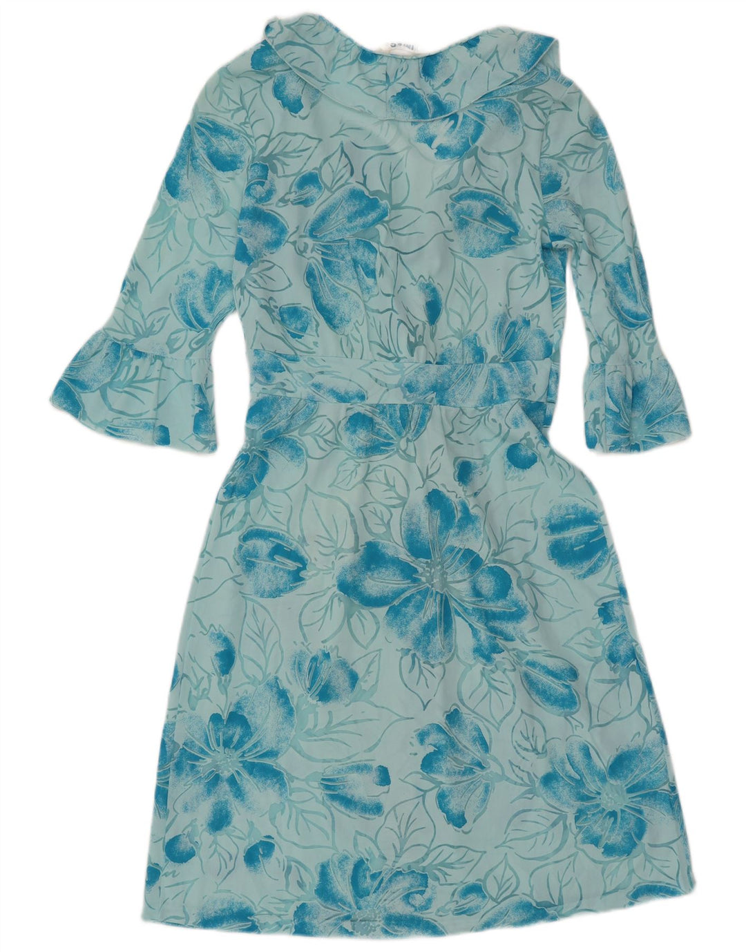 Imec Ženska prozirna haljina A-kroja s 3/4 rukavima UK 12 Srednje plava cvjetna