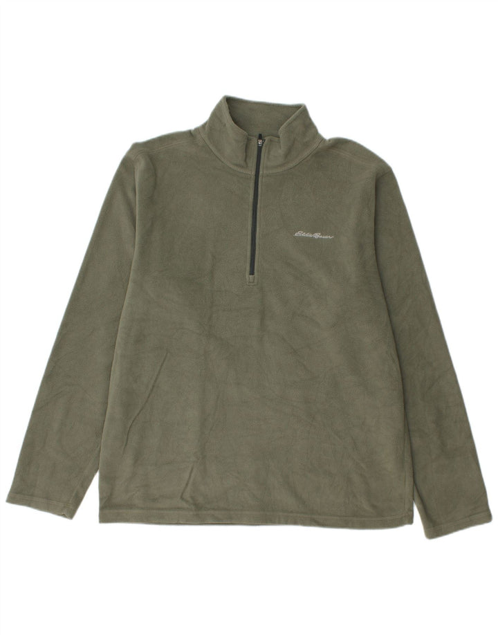Eddie Bauer muški džemper od flisa s patentnim izrezom, srednji kaki poliester