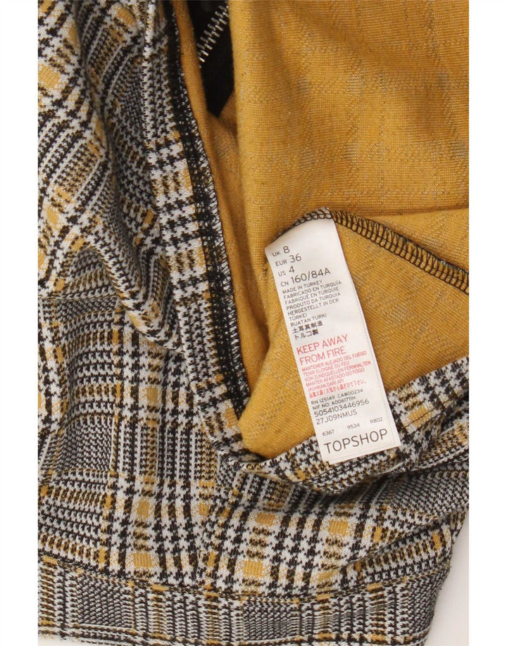 Topshop ženska mini suknja UK 8 mala W28 sivi karirani poliester