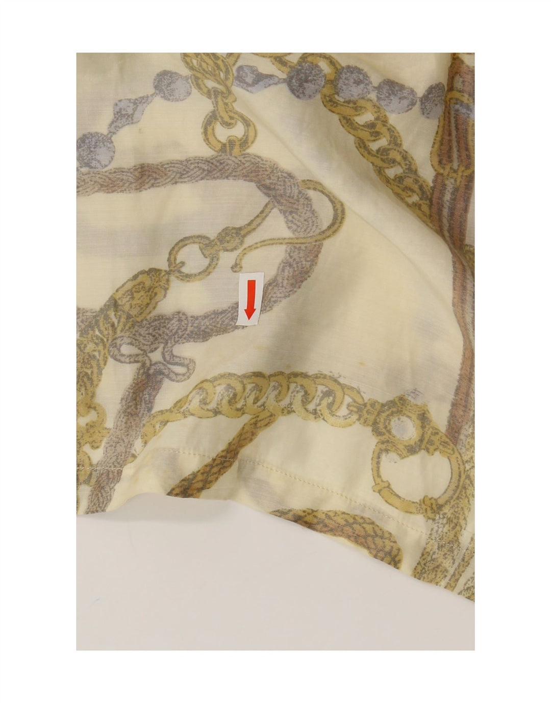 VINTAGE Ženski gornji dio bluze s apstraktnim uzorkom UK 16 Veliki bež akril