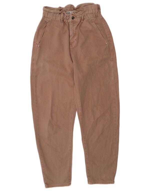 Zara ženske sužene chino hlače visokog struka EU 36 XS W26 L26 Ružičasti pamuk