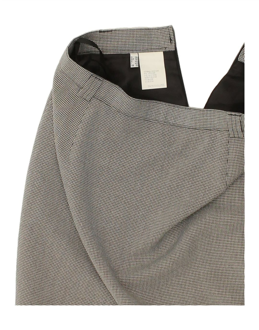 VINTAGE Womens Pencil Skirt UK 10 Small W26 Grey Check Polyester Vintage Vintage and Second-Hand Vintage from Messina Hembry 