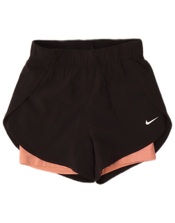 Nike ženske Dri Fit sportske kratke hlače UK 4 XS crni poliester
