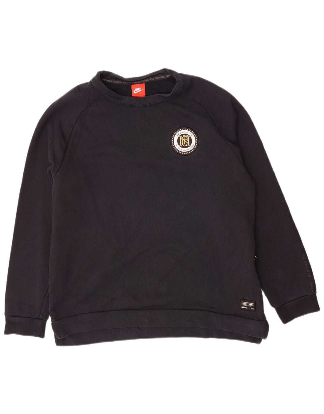Veliki crni pamuk Nike Graphic Sweatshirt džemper