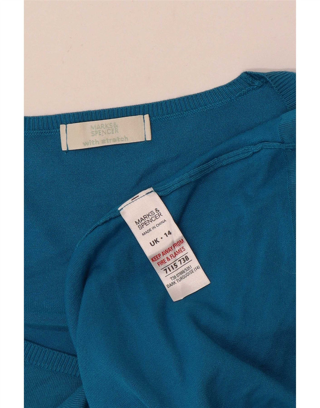 Marks & Spencer ženska rastezljiva majica dugih rukava UK 14 srednje plava viskoza