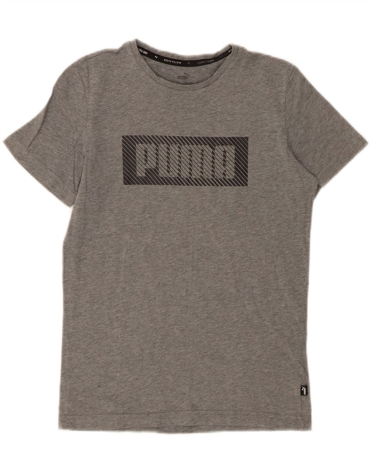 Puma Boys Graphic T-Shirt Top 13-14 Year Large Grey Cotton