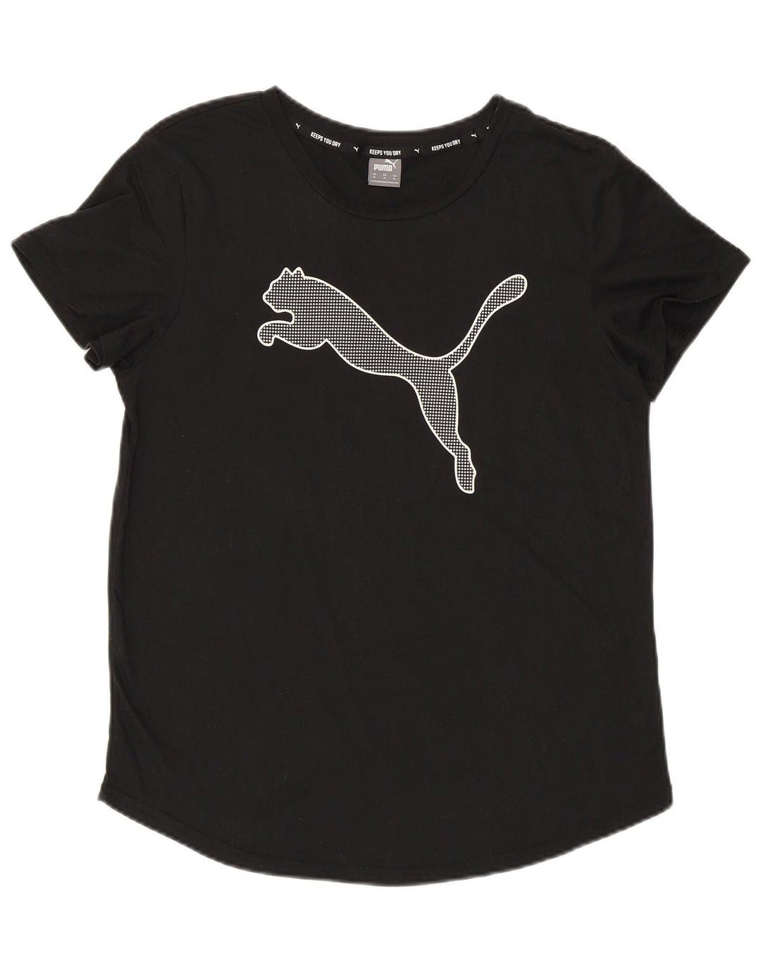 PUMA Womens Graphic T-Shirt Top UK 14 Medium Black