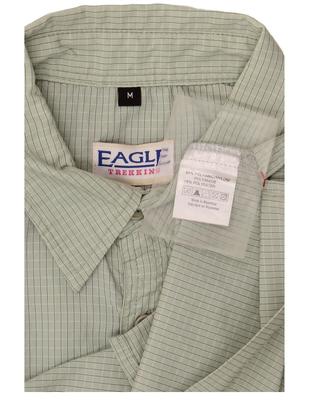 VINTAGE muška košulja srednje zelene boje gingham poliamida