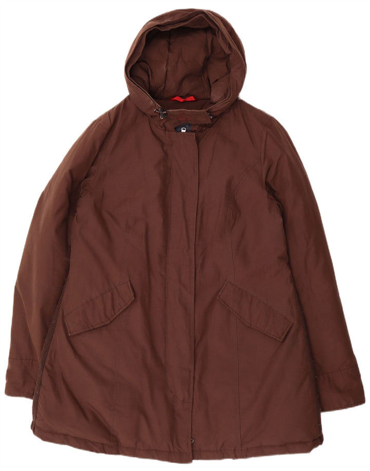 KANADSKI ženski podstavljeni kaput s kapuljačom UK 16 Veliki smeđi poliester