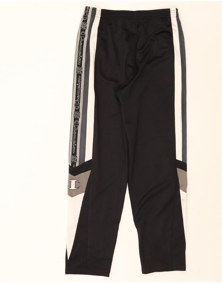 CHAMPION Mens Graphic Tracksuit Trousers Joggers Medium Black Colourblock Vintage Champion and Second-Hand Champion from Messina Hembry 