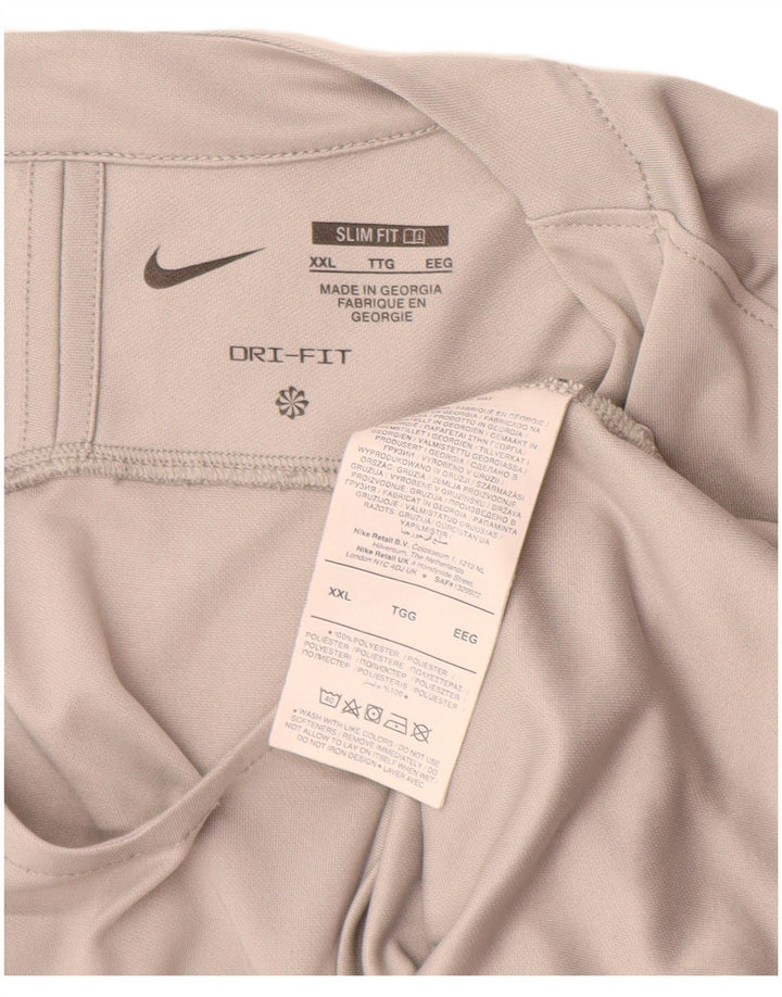 Nike muška Dri Fit Slim Fit majica dugih rukava 2XL sivi poliester