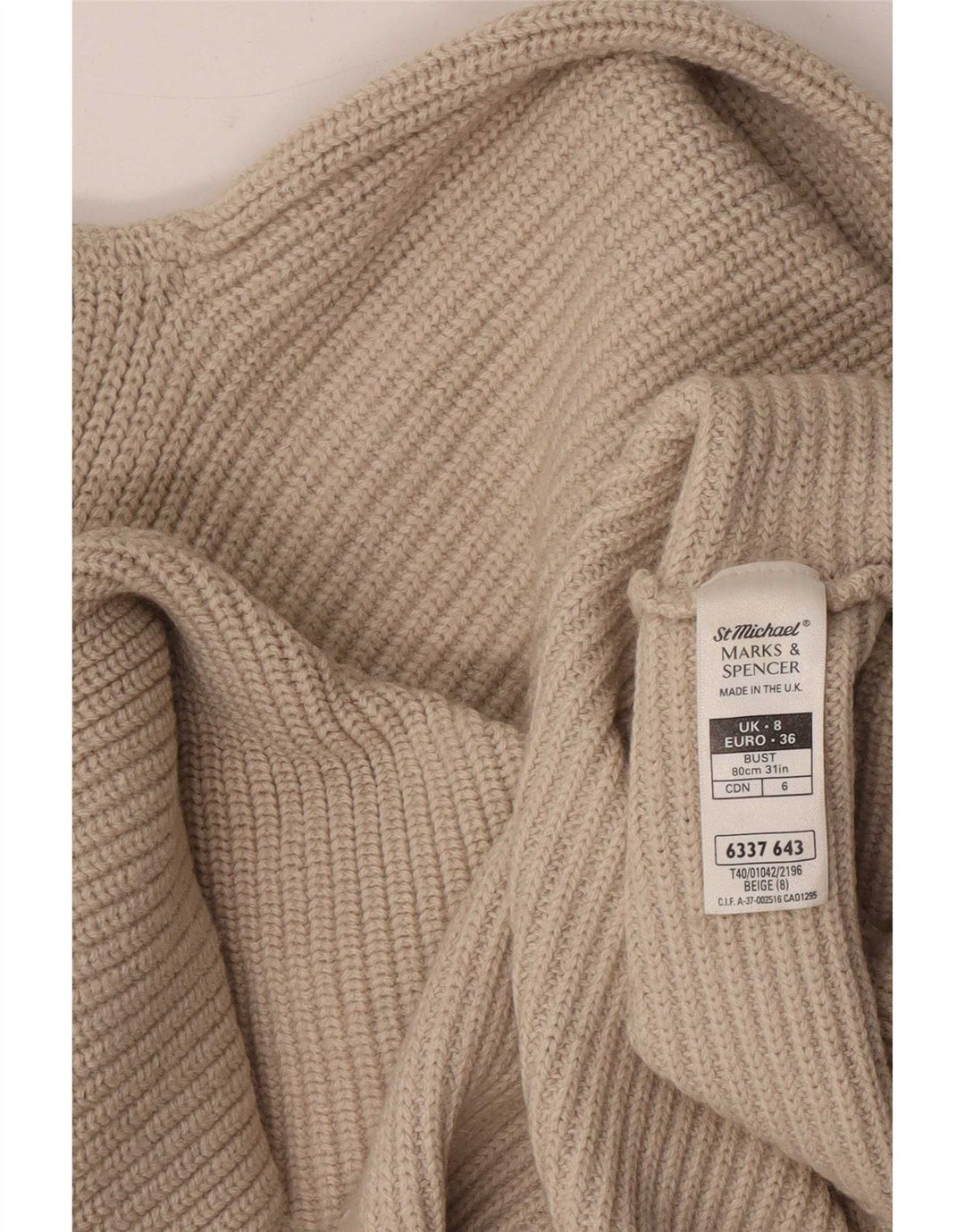 Marks & Spencer ženski džemper s kornjačičastim ovratnikom UK 8 Small Beige
