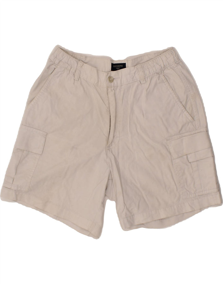 DOCKERS Mens Cargo Shorts  W31 Medium Off White Cotton Vintage Dockers and Second-Hand Dockers from Messina Hembry 