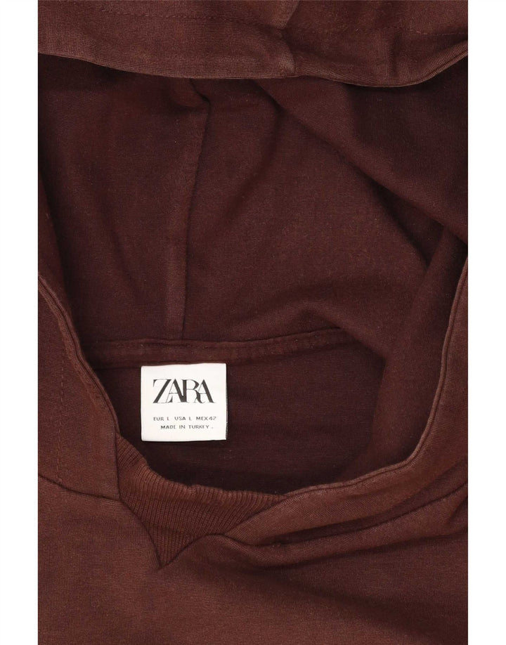 Zara muška majica s kapuljačom velika smeđa