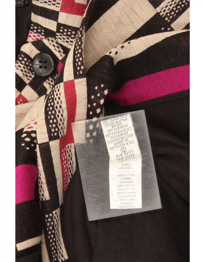 DIANE FURSTENBERG Ženski kaput US 12 Large Multicolored Geometric Wool