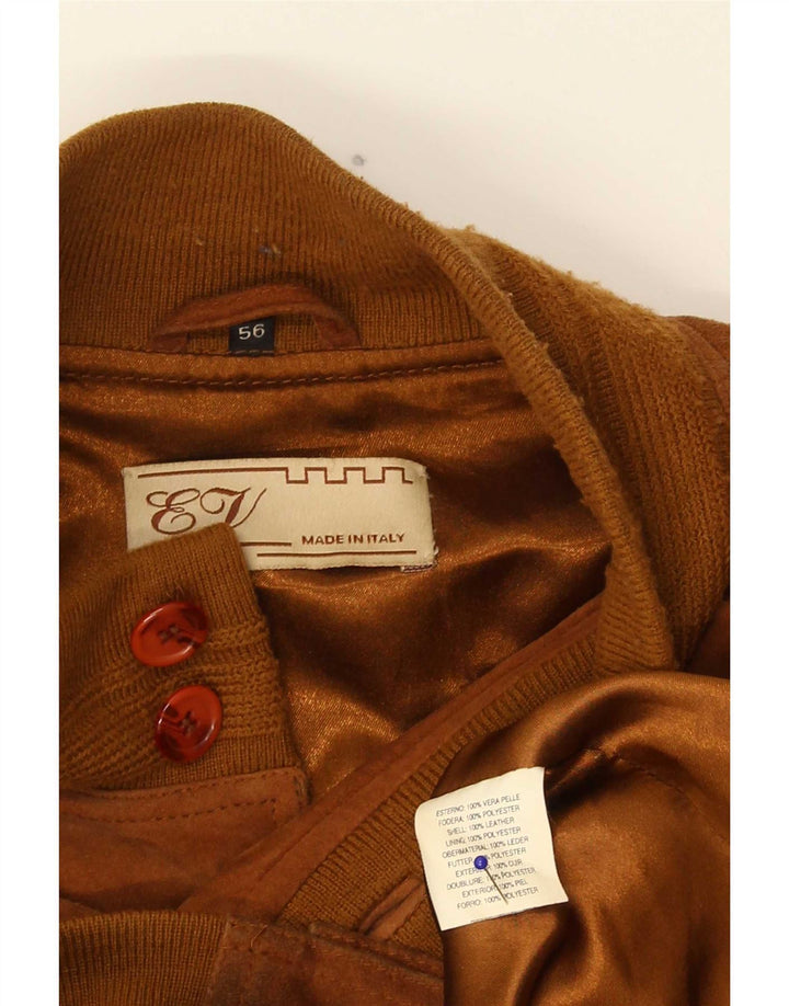 Vintage muška bomber jakna od brušene kože IT 56 3XL smeđa koža