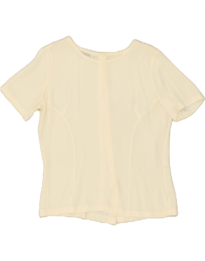 VINTAGE Womens Blouse Top IT 44 Medium Off White Acetate | Vintage Vintage | Thrift | Second-Hand Vintage | Used Clothing | Messina Hembry 
