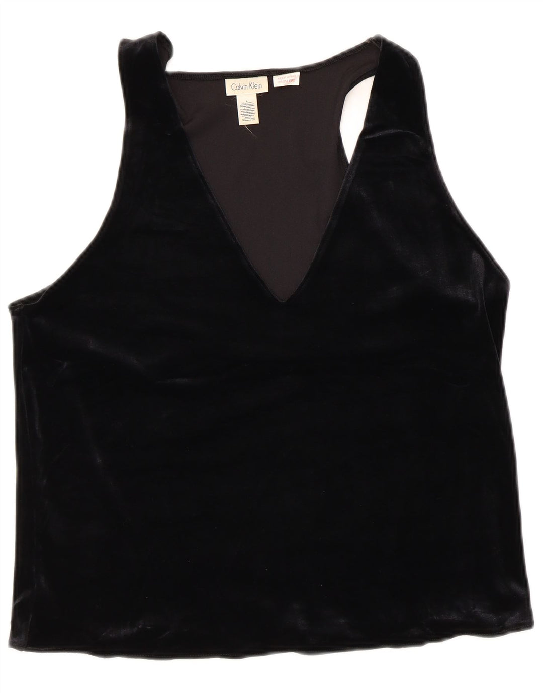 CALVIN KLEIN Ženski gornji dio bluze bez rukava UK 14 Veliki crni poliester