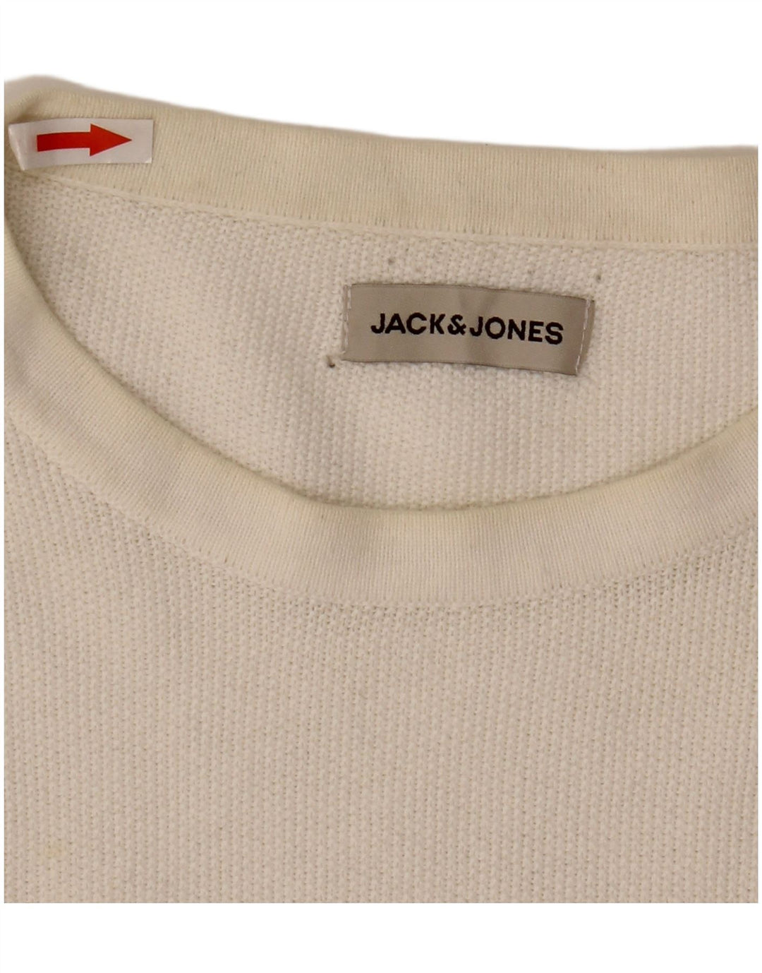 Jack & Jones muški džemper s okruglim izrezom Veliki bijeli pamuk