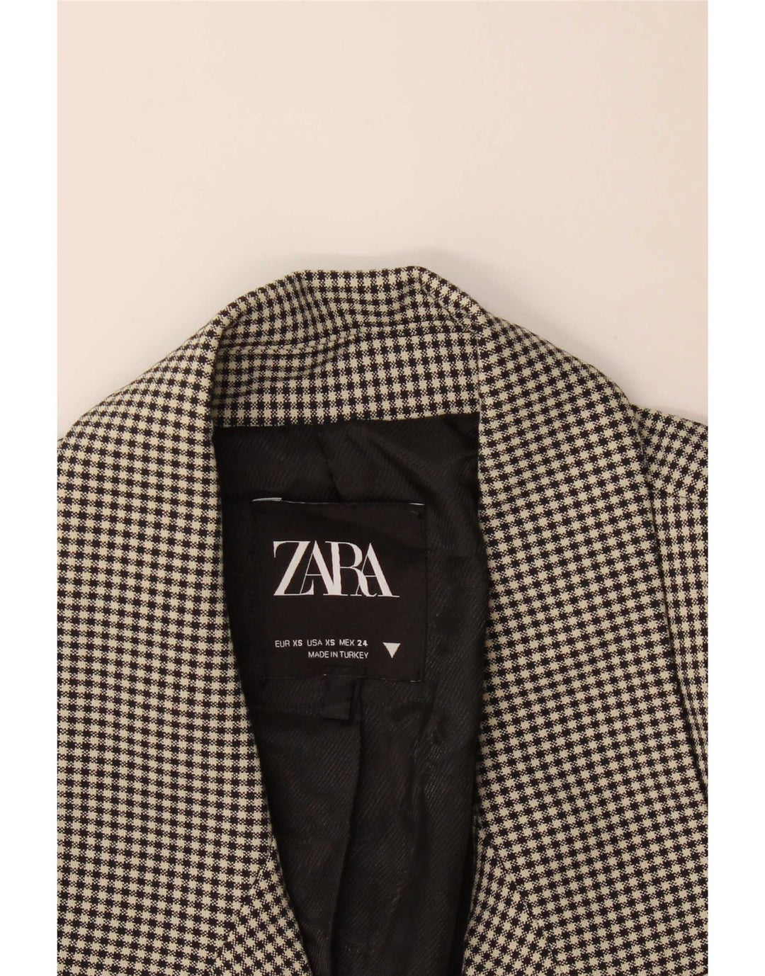 Zara ženski sako s dvostrukim kopčanjem UK 6 XS crni gingham