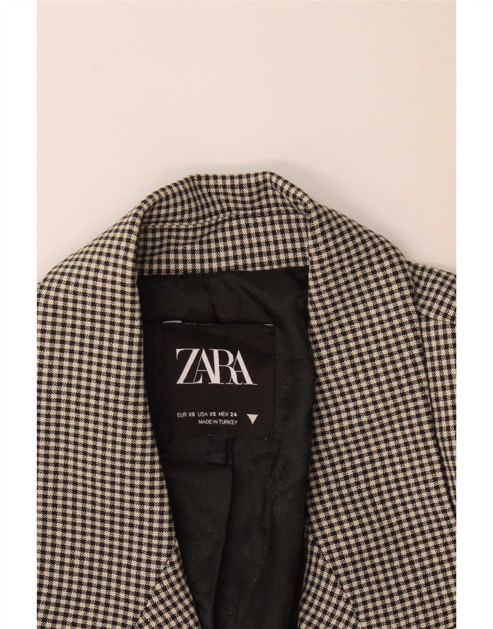 Zara ženski sako s dvostrukim kopčanjem UK 6 XS crni gingham
