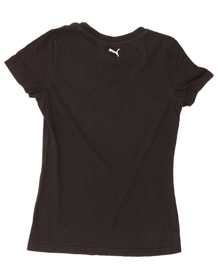 PUMA Womens Graphic T-Shirt Top UK 12 Medium Black Vintage Puma and Second-Hand Puma from Messina Hembry 