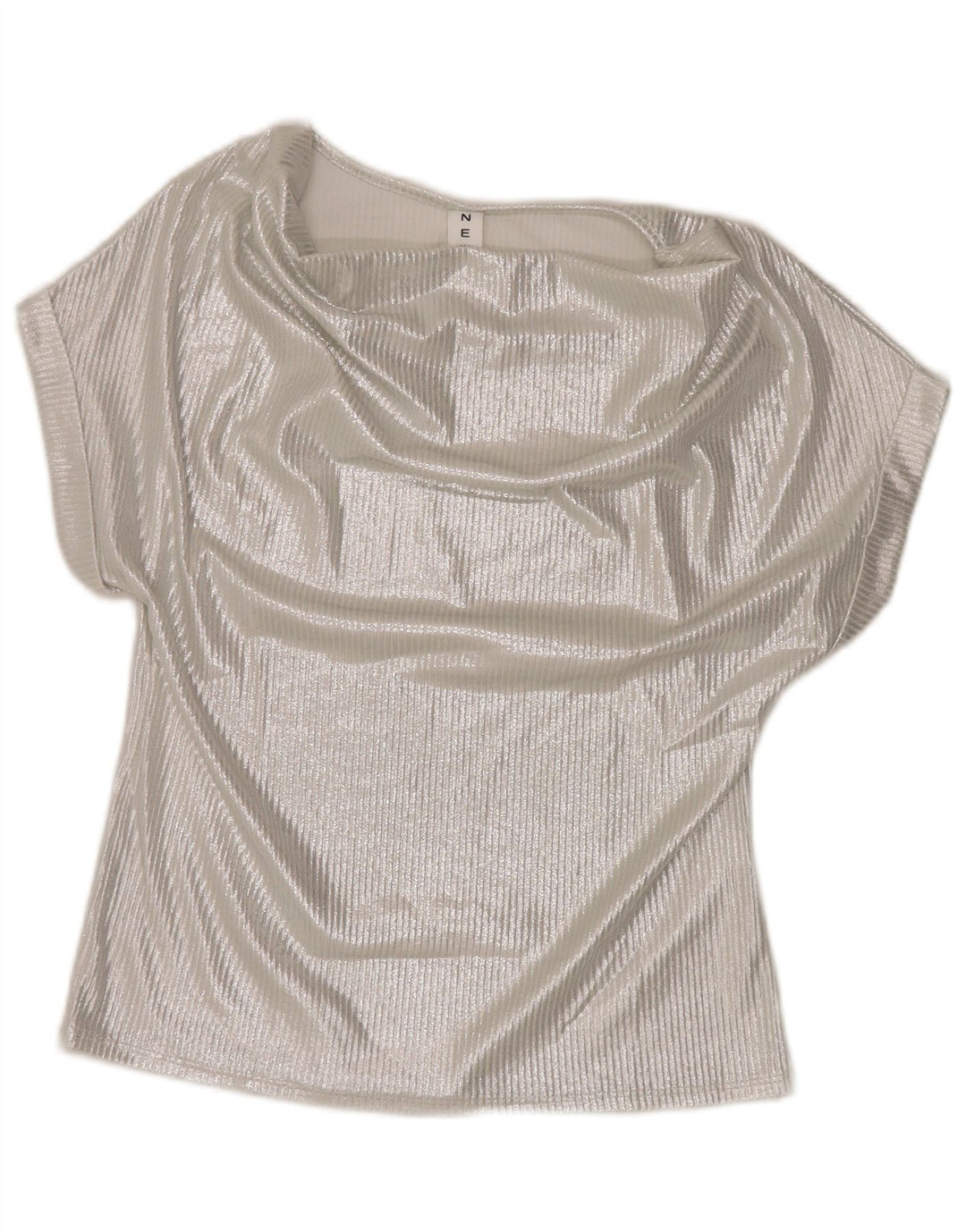 Vintage gornji dio ženske bluze UK 16 Large Silver Viskoza