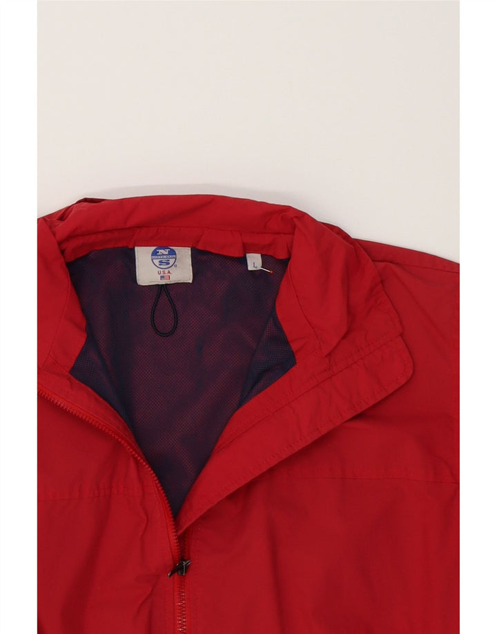 NORTH SAILS Mens Bomber Jacket UK 40 Large Red Polyamide Vintage North Sails and Second-Hand North Sails from Messina Hembry 
