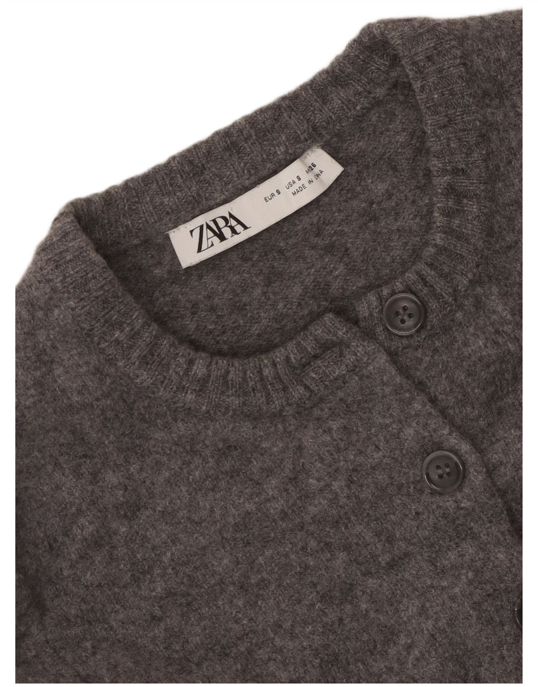 Zara ženski kratki kardigan pulover UK 10 Small Gray