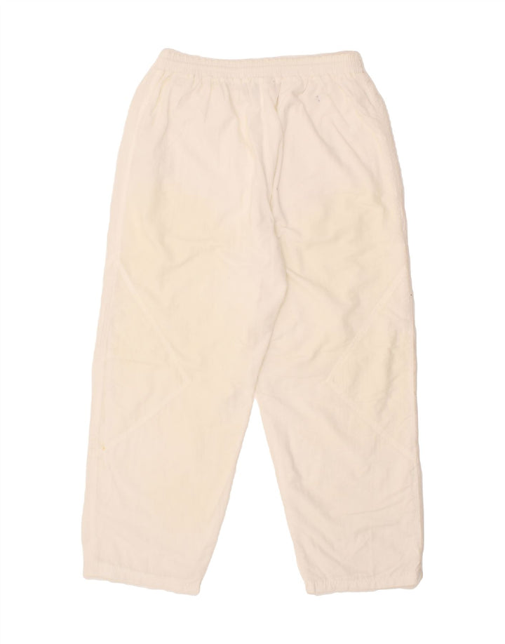CROWN Mens Tracksuit Trousers Large  Off White Polyester Vintage Crown and Second-Hand Crown from Messina Hembry 