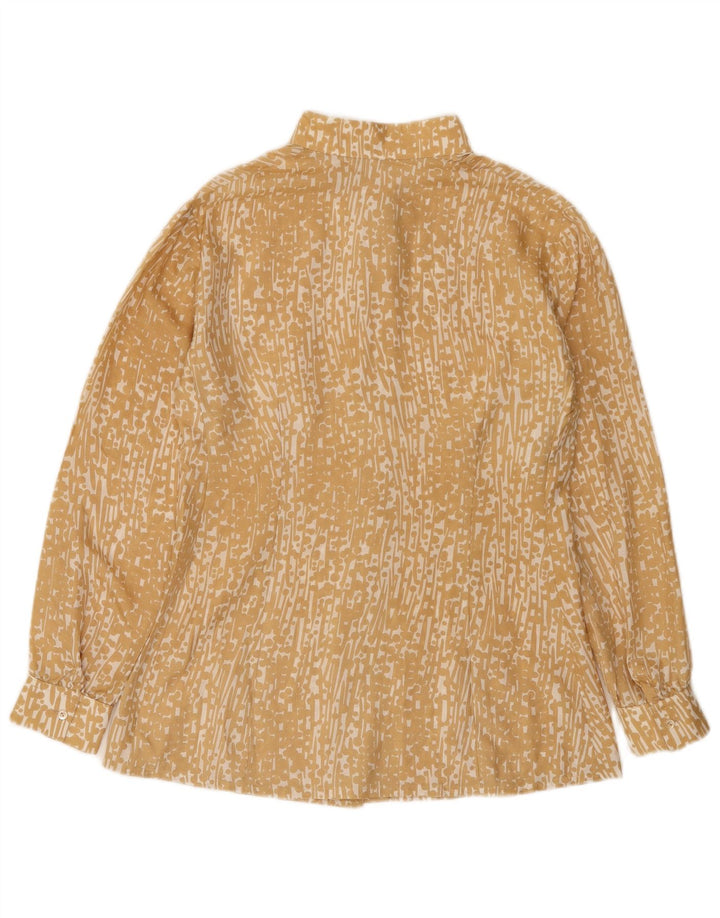Vintage ženska košulja bluza UK 12 srednje žuta na točkice