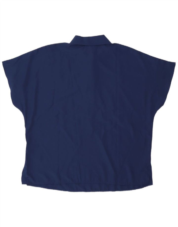 Vintage ženska velika polo majica UK 18 XL tamnoplavi poliester