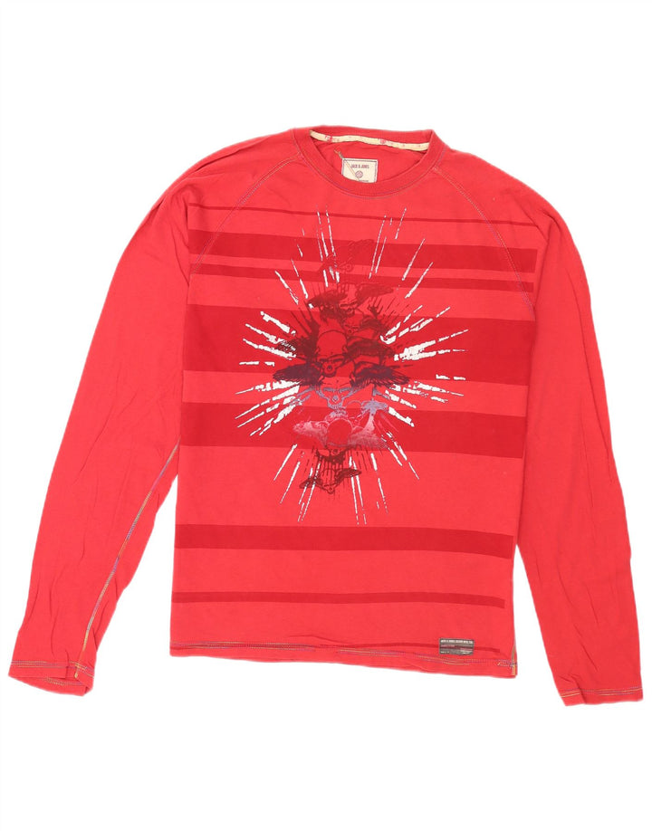 Jack & Jones muška majica s dugim rukavima, veliki crveni pamuk