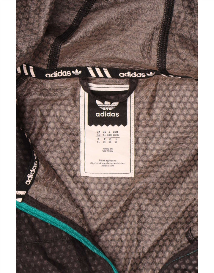 Adidas muška kišna jakna s kapuljačom UK 42 XL crni poliester