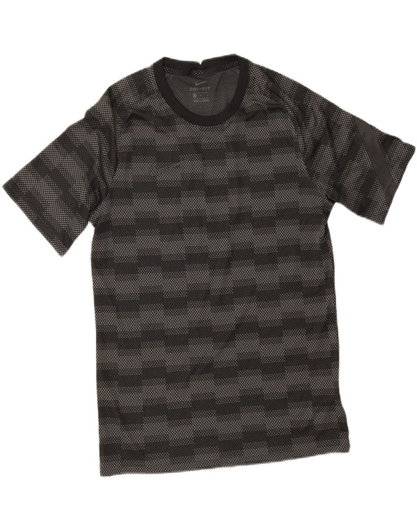 Nike Mens Dri Fit T-Shirt Top Medium Black Geometric Polyester