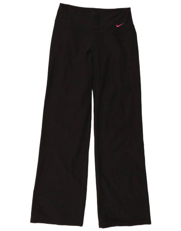 Nike Ženske Dri Fit Trenirke Hlače UK 10 Small Black Colourblock
