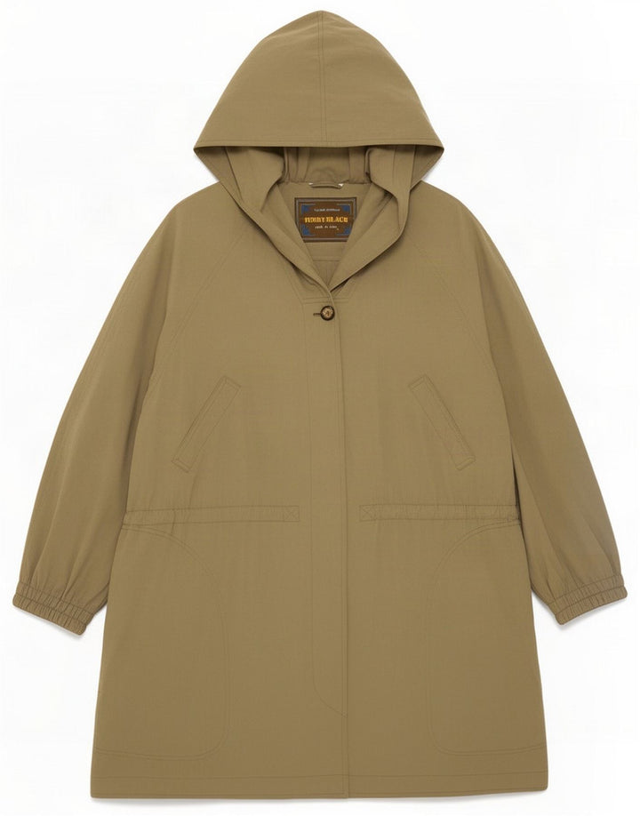 Penny crna ženska velika parka jakna s kapuljačom IT 44 Medium Khaki