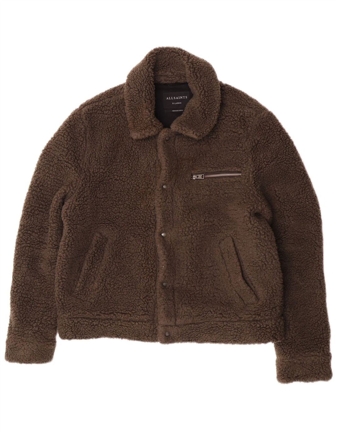Muška bomber jakna od flisa All Saints UK 42 XL smeđi akril