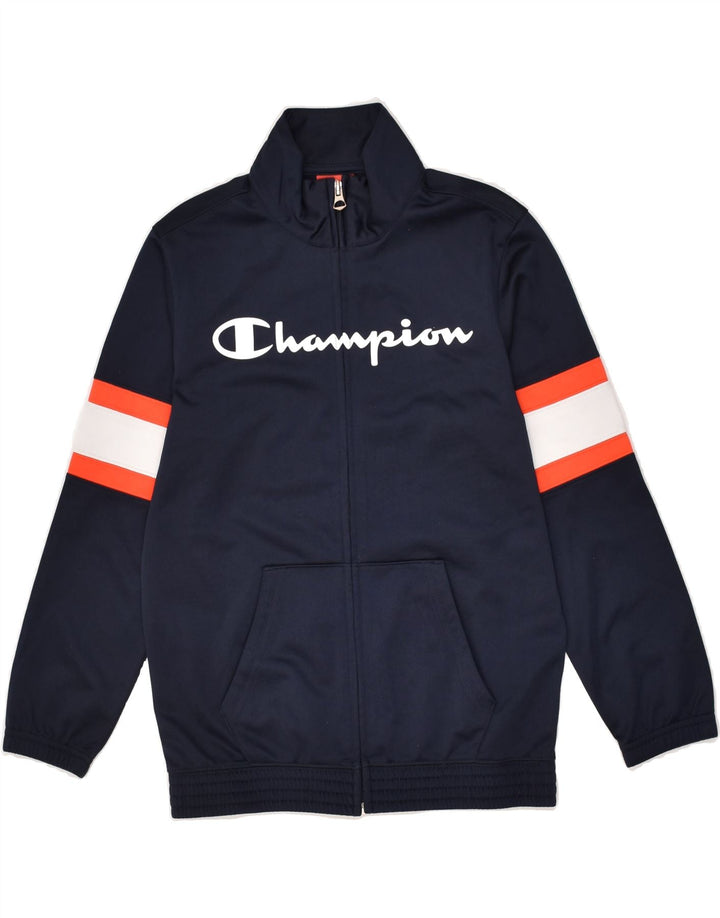 CHAMPION Boys Graphic Tracksuit Top Jacket 9-10 Years Medium Navy Blue | Vintage Champion | Thrift | Second-Hand Champion | Used Clothing | Messina Hembry 