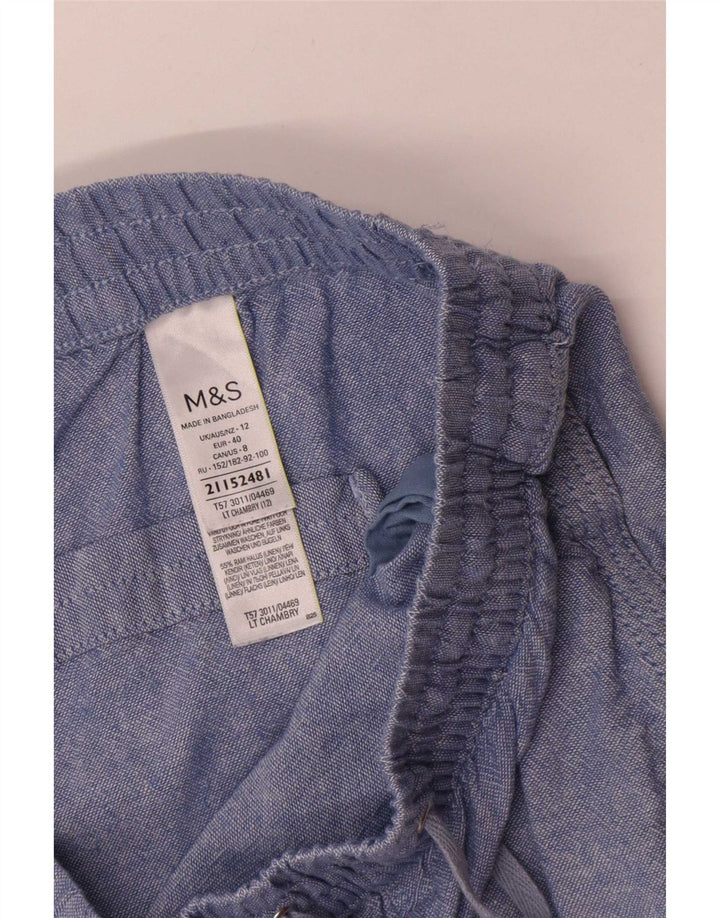 Marks & Spencer ženske ležerne kratke hlače UK 12 srednje W30 plavo platno