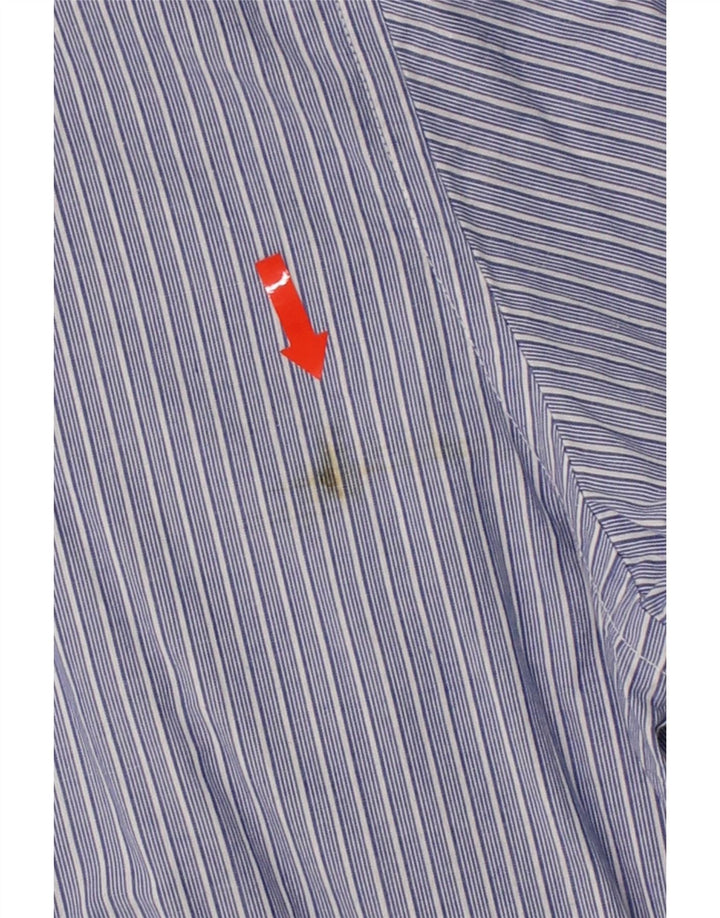 BRUGI Mens Shirt Large Blue Striped Cotton Vintage Brugi and Second-Hand Brugi from Messina Hembry 