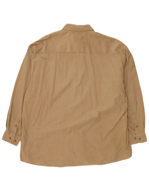 Vintage muška košulja od samta 2XL bež pamuk