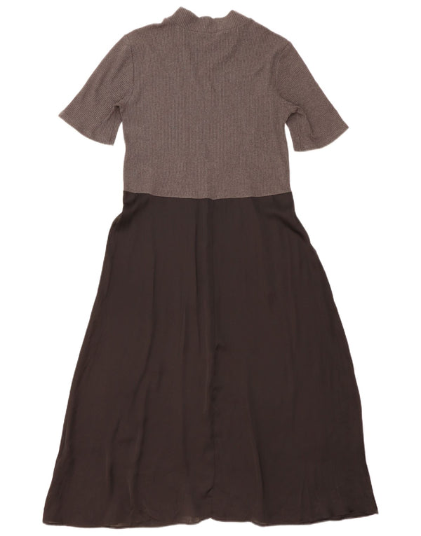 Zara ženska maksi haljina UK 14 Large Grey Colourblock Pamuk