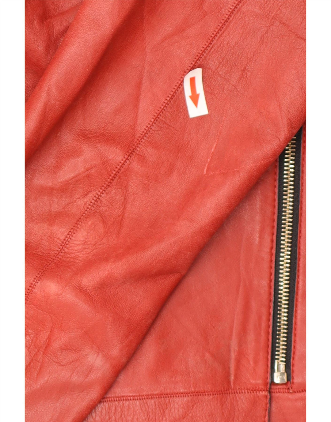 Massimo Dutti muška kožna biciklistička jakna UK 36 Mala crvena koža