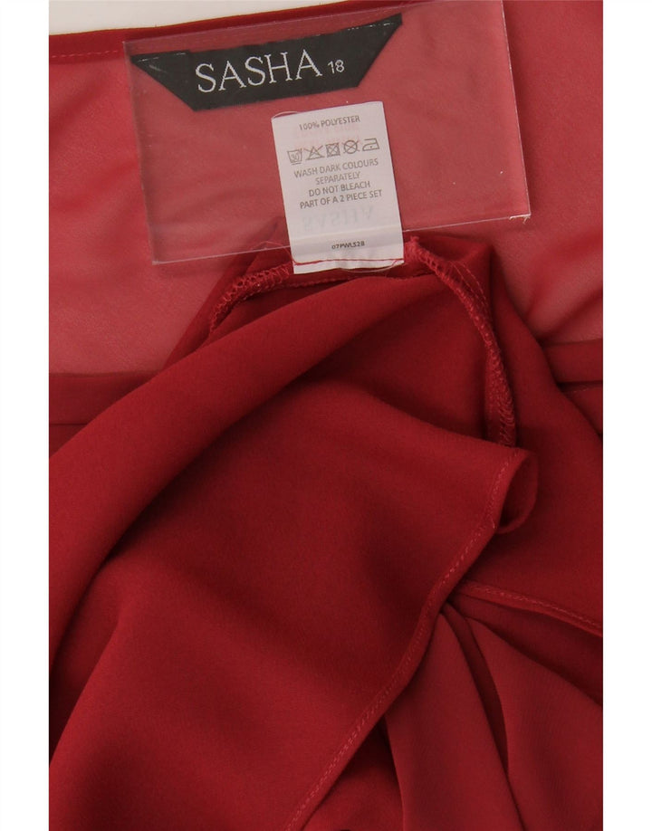 SASHA Womens Blouse Top UK 18 XL Red Polyester Vintage Sasha and Second-Hand Sasha from Messina Hembry 