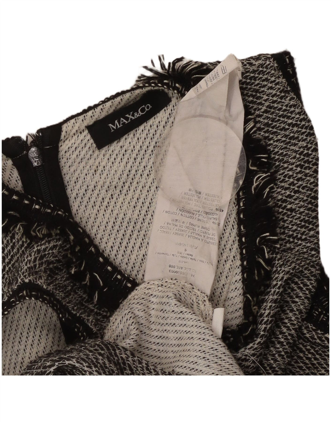 MAX & CO. Ženska haljina A-kroja bez rukava UK 8 Mala crna pamuk